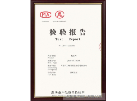 截止閥檢驗(yàn)報告